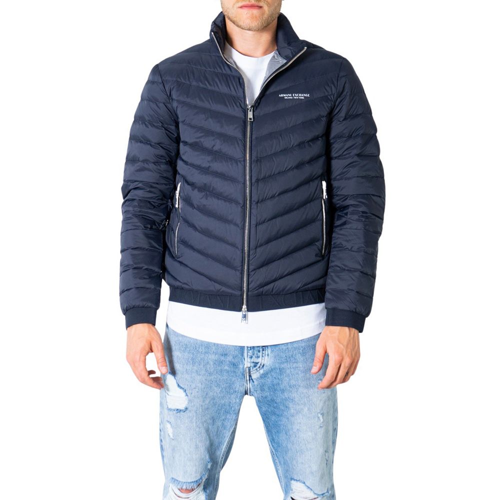 Armani Exchange Blue Polyester Jacket Armani Exchange