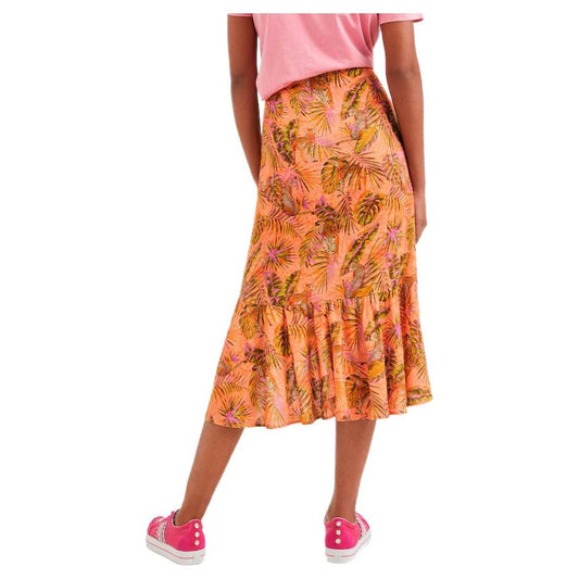 Desigual Orange Viscose Skirt Desigual