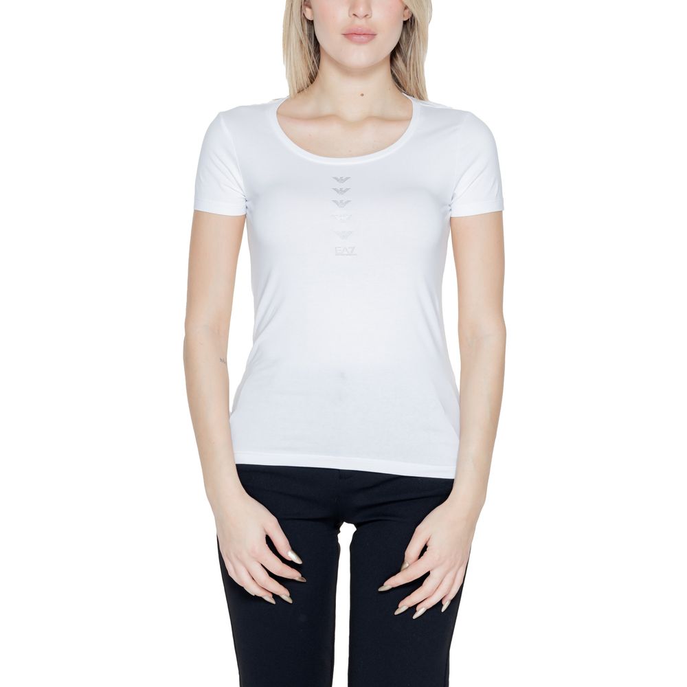 EA7 Emporio Armani White Cotton Tops & T-Shirt EA7 Emporio Armani