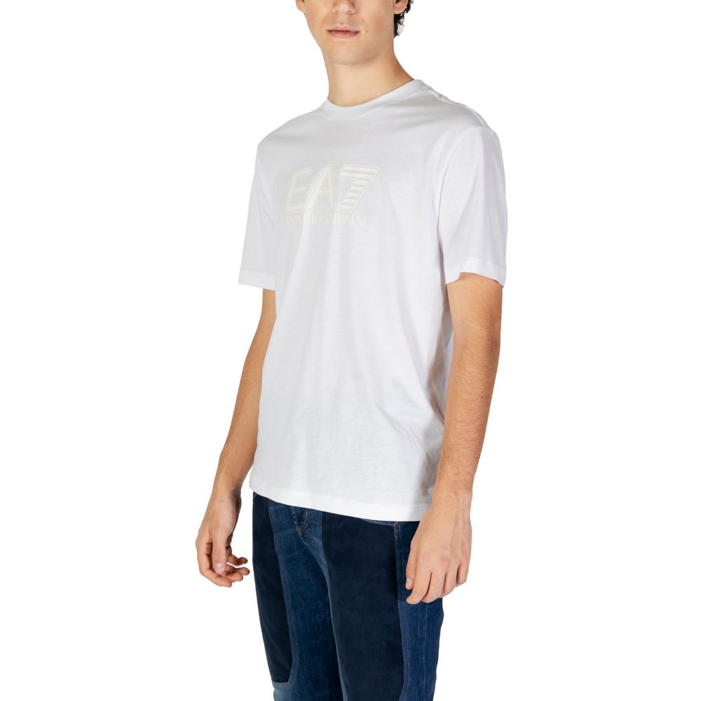 EA7 Emporio Armani White Cotton T-Shirt EA7 Emporio Armani