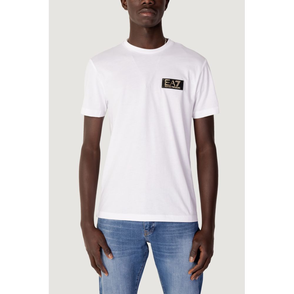 EA7 Emporio Armani White Cotton T-Shirt EA7 Emporio Armani