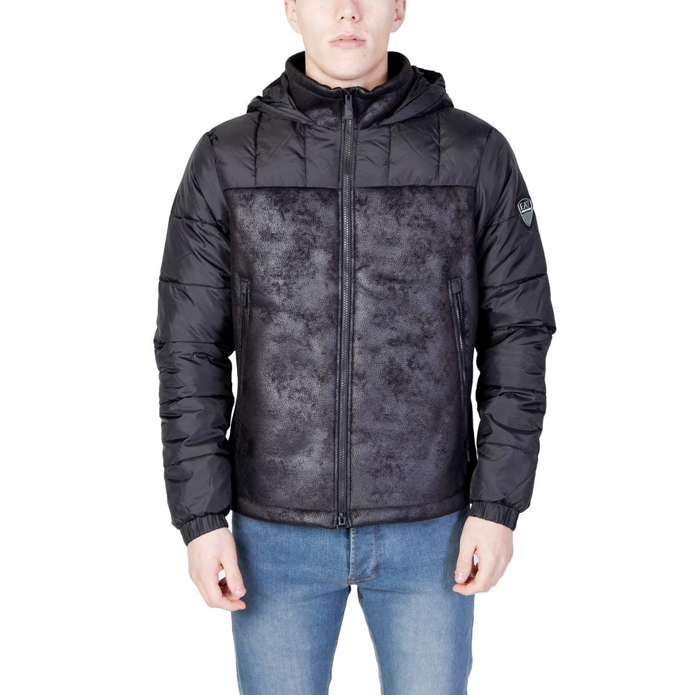 EA7 Emporio Armani Black Polyester Jacket EA7 Emporio Armani