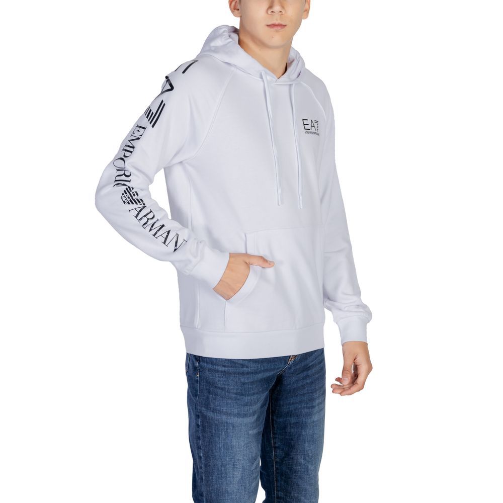 EA7 Emporio Armani White Cotton Sweater EA7 Emporio Armani