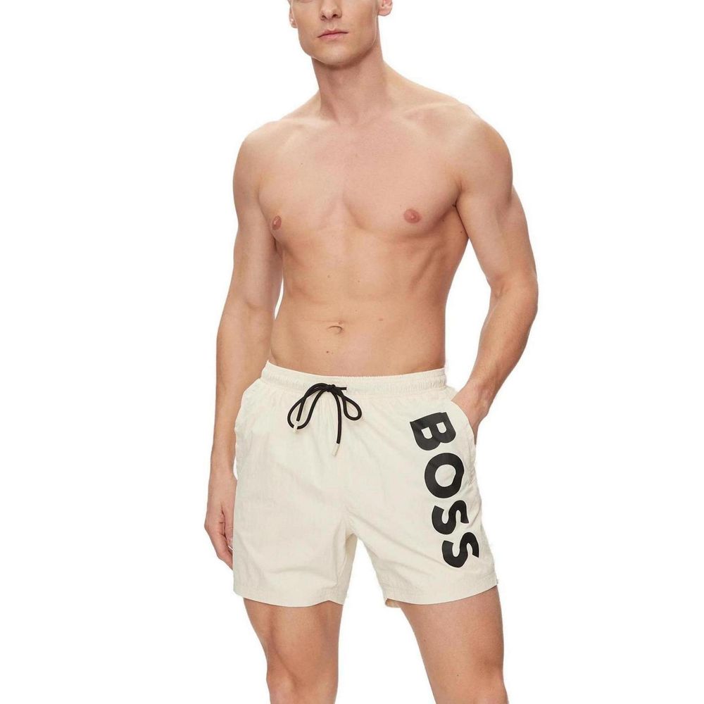 Hugo Boss Beige Polyester Swimwear Hugo Boss