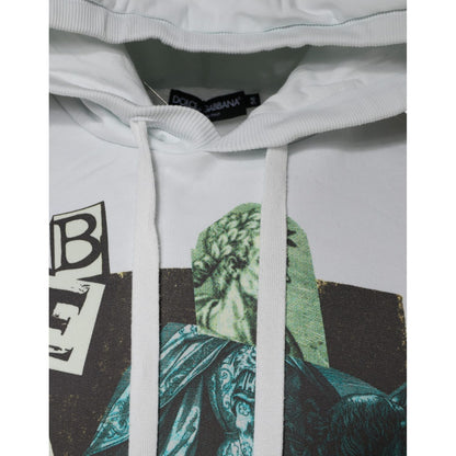 Dolce & Gabbana White Caesar Cotton Hooded Pullover Sweater 1728,67345645728,Clothing,Dolce & Gabbana,Hoodies - Sweaters - Clothing,IT58 | XXL,Material: 100% Cotton,Men,Preowned / Defect,Sweaters - Clothing,Sweaters - Men - Clothing,White