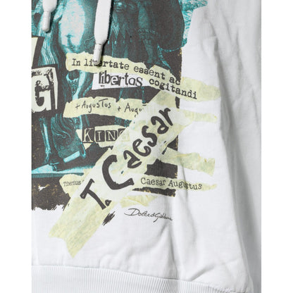 Dolce & Gabbana White Caesar Cotton Hooded Pullover Sweater 1728,67345645728,Clothing,Dolce & Gabbana,Hoodies - Sweaters - Clothing,IT58 | XXL,Material: 100% Cotton,Men,Preowned / Defect,Sweaters - Clothing,Sweaters - Men - Clothing,White