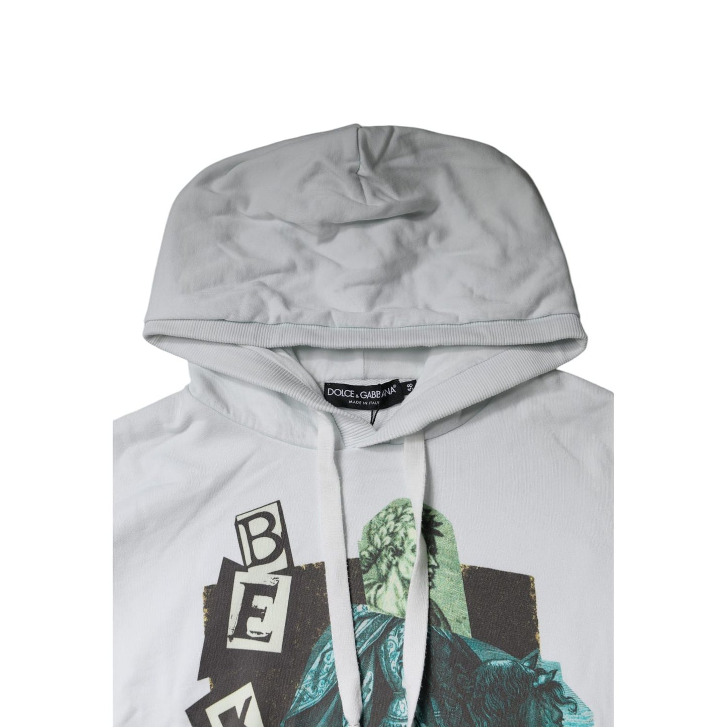 Dolce & Gabbana White Caesar Cotton Hooded Pullover Sweater 1728,67345645728,Clothing,Dolce & Gabbana,Hoodies - Sweaters - Clothing,IT58 | XXL,Material: 100% Cotton,Men,Preowned / Defect,Sweaters - Clothing,Sweaters - Men - Clothing,White