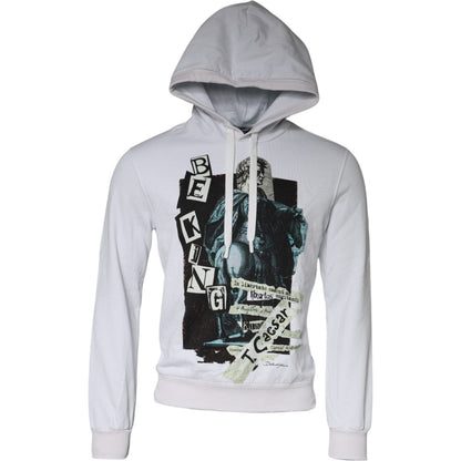 Dolce & Gabbana White Caesar Cotton Hooded Pullover Sweater 1728,67345645728,Clothing,Dolce & Gabbana,Hoodies - Sweaters - Clothing,IT48 | M,Material: 100% Cotton,Men,Men - Clothing,Preowned / Defect,Sweaters - Clothing,Sweaters - Men - Clothing,White