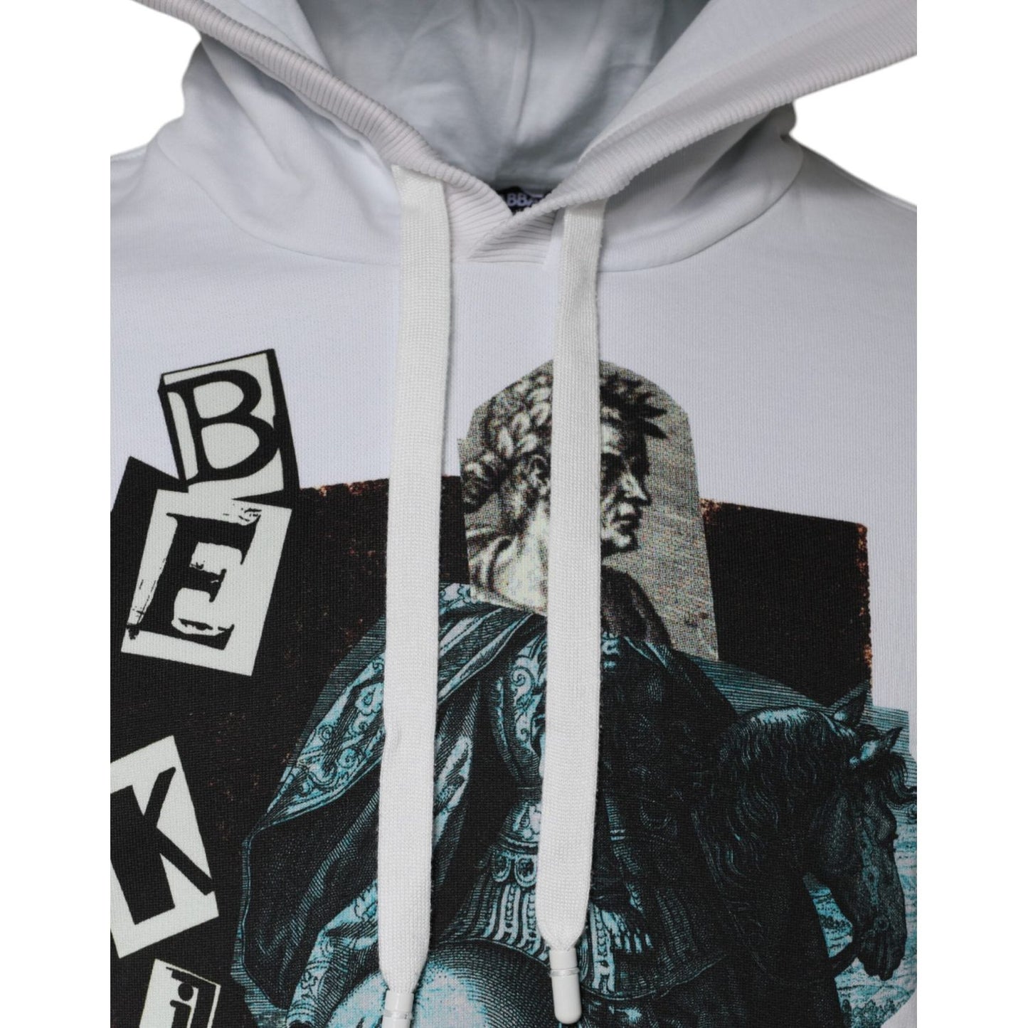 Dolce & Gabbana White Caesar Cotton Hooded Pullover Sweater 1728,67345645728,Clothing,Dolce & Gabbana,Hoodies - Sweaters - Clothing,IT48 | M,Material: 100% Cotton,Men,Men - Clothing,Preowned / Defect,Sweaters - Clothing,Sweaters - Men - Clothing,White