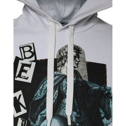 Dolce & Gabbana White Caesar Cotton Hooded Pullover Sweater 1728,67345645728,Clothing,Dolce & Gabbana,Hoodies - Sweaters - Clothing,IT48 | M,Material: 100% Cotton,Men,Men - Clothing,Preowned / Defect,Sweaters - Clothing,Sweaters - Men - Clothing,White