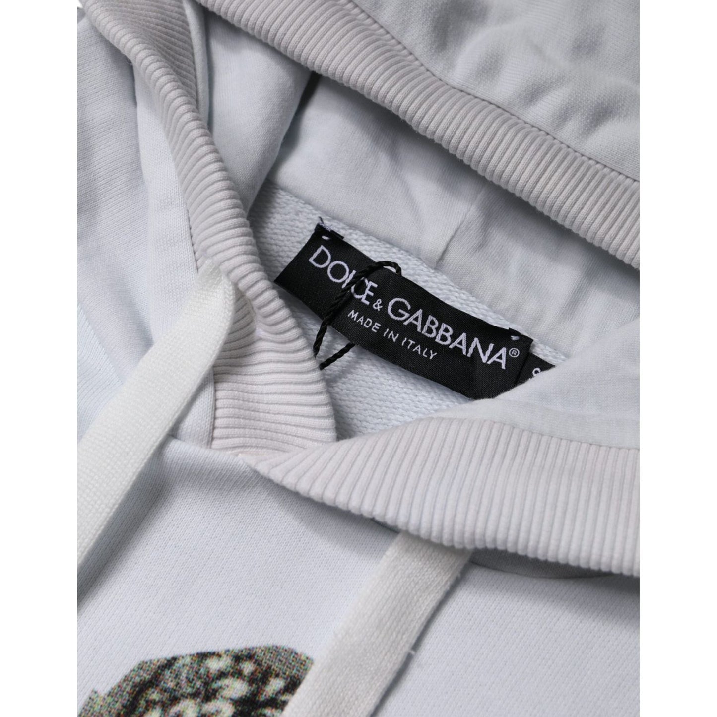 Dolce & Gabbana White Caesar Cotton Hooded Pullover Sweater 1728,67345645728,Clothing,Dolce & Gabbana,Hoodies - Sweaters - Clothing,IT48 | M,Material: 100% Cotton,Men,Men - Clothing,Preowned / Defect,Sweaters - Clothing,Sweaters - Men - Clothing,White