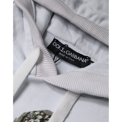 Dolce & Gabbana White Caesar Cotton Hooded Pullover Sweater 1728,67345645728,Clothing,Dolce & Gabbana,Hoodies - Sweaters - Clothing,IT48 | M,Material: 100% Cotton,Men,Men - Clothing,Preowned / Defect,Sweaters - Clothing,Sweaters - Men - Clothing,White
