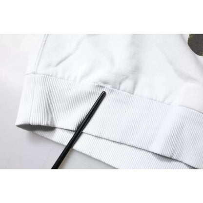 Dolce & Gabbana White Caesar Cotton Hooded Pullover Sweater 1728,67345645728,Clothing,Dolce & Gabbana,Hoodies - Sweaters - Clothing,IT58 | XXL,Material: 100% Cotton,Men,Preowned / Defect,Sweaters - Clothing,Sweaters - Men - Clothing,White