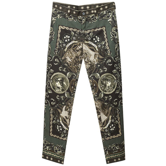 Dolce & Gabbana Green Cotton Jeans & Pant Dolce & Gabbana