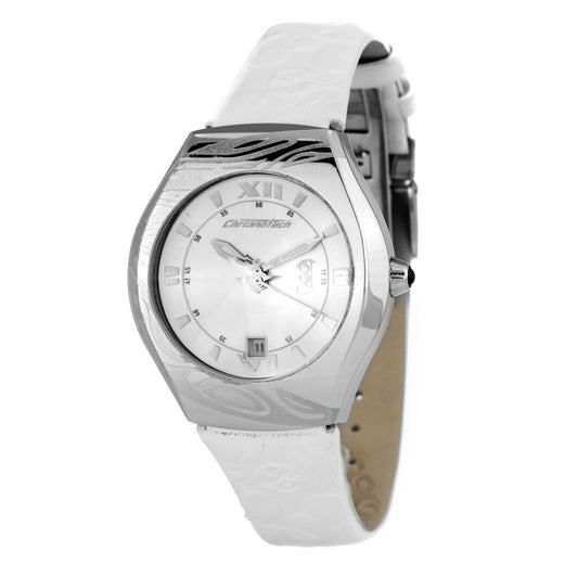 Chronotech White Leather Dress Watch