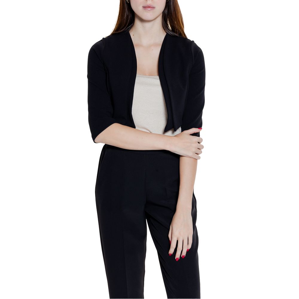 Rinascimento Black Polyester Sleveless Jacket