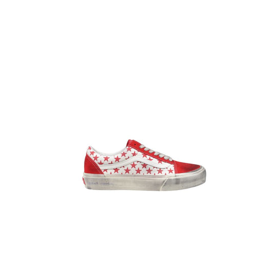 Vans Red Suede Leather Low Top Sneakers