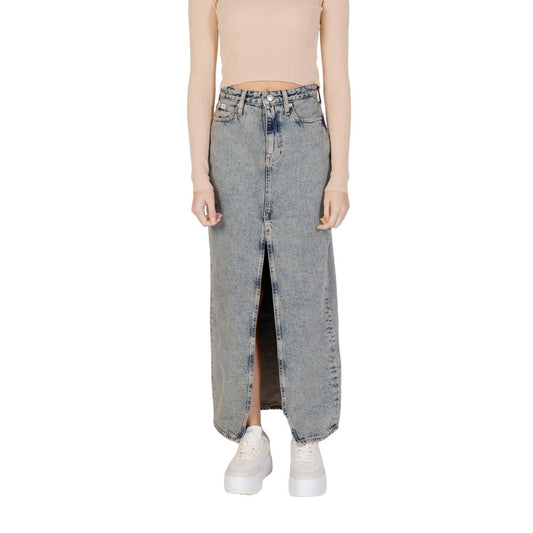 Calvin Klein Jeans Blue Cotton Long Skirt 1728,71956299936,Blue,Calvin Klein Jeans,Clothing,Long - Skirts - Clothing,New with tags,Skirts - Clothing,W26,W27,W28,W29,Women