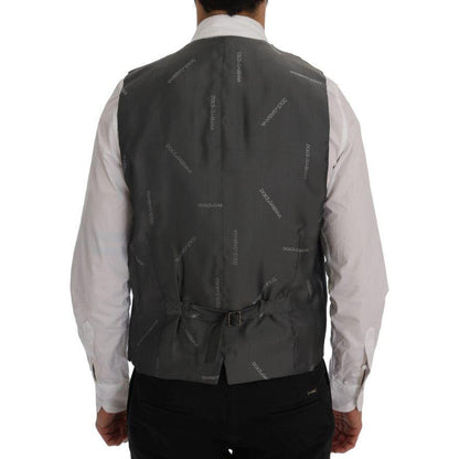 Dolce & Gabbana Gray STAFF Cotton Striped Vest 1728,20% Viscose,67345645728,Clothing,Dolce & Gabbana,Gray,IT50 | L,Material: 80% Cotton,Men,Men - Clothing,New with tags,Suits & Blazers - Clothing,Vests - Men - Clothing,Waistcoats - Suits & Blazers - Cloth