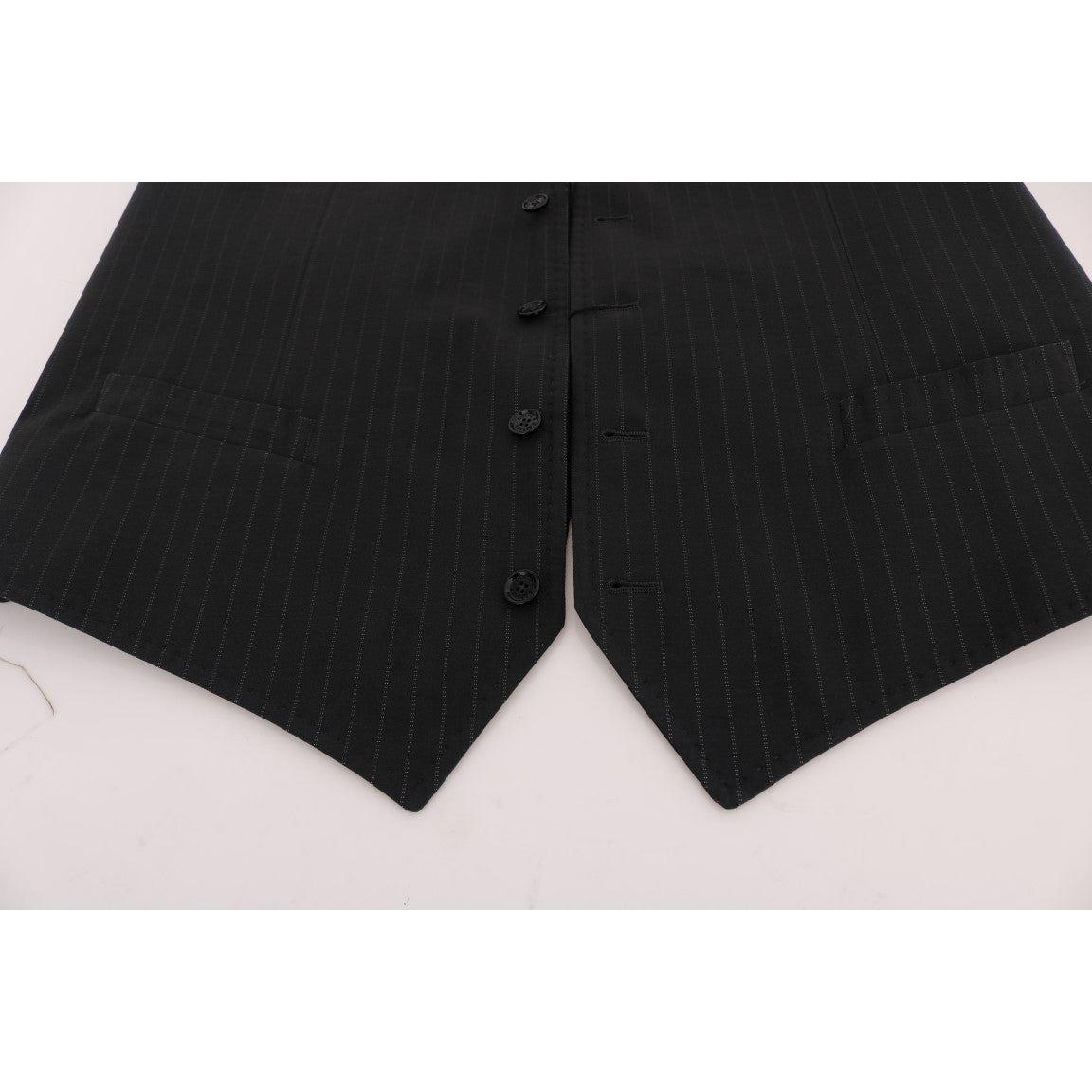 Dolce & Gabbana Gray STAFF Cotton Striped Vest 1728,20% Viscose,67345645728,Clothing,Dolce & Gabbana,Gray,IT52 | XL,Material: 80% Cotton,Men,Men - Clothing,New with tags,Suits & Blazers - Clothing,Vests - Men - Clothing,Waistcoats - Suits & Blazers - Clot