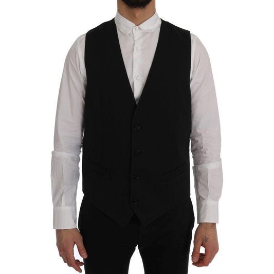 Dolce & Gabbana Black STAFF Cotton Vest Dolce & Gabbana