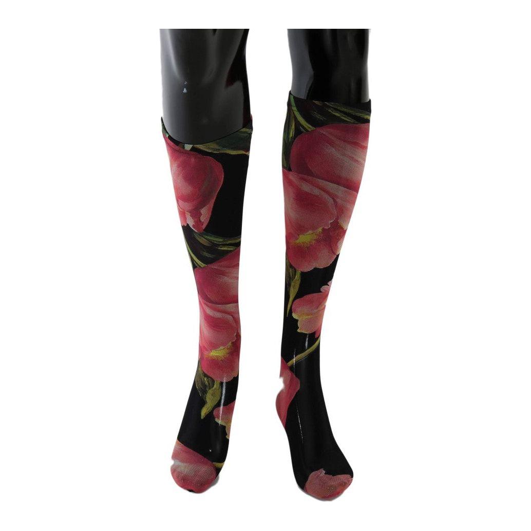 Dolce & Gabbana Multicolor Floral Tulip Nylon Socks 1728,67345645728,Clothing,Dolce & Gabbana,M,Material: 100% Nylon,Multicolor,New with tags,S,Socks - Underwear - Clothing,Tights & Socks - Women - Clothing,Underwear - Clothing,Women,Women - Clothing