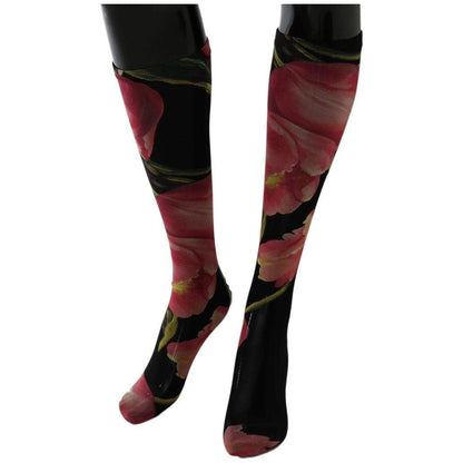Dolce & Gabbana Multicolor Floral Tulip Nylon Socks 1728,67345645728,Clothing,Dolce & Gabbana,M,Material: 100% Nylon,Multicolor,New with tags,S,Socks - Underwear - Clothing,Tights & Socks - Women - Clothing,Underwear - Clothing,Women,Women - Clothing