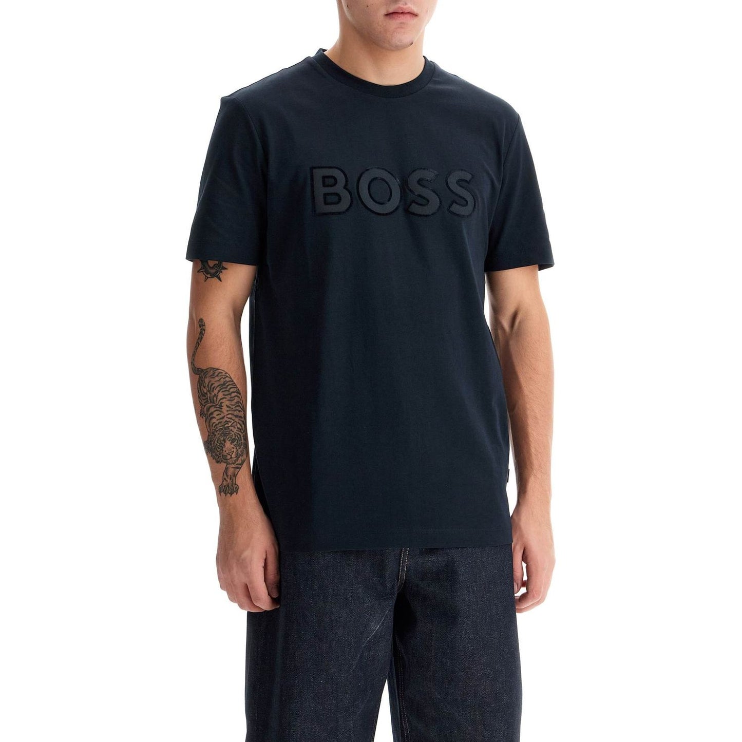 Boss t-shirt with patch logo design Topwear Boss