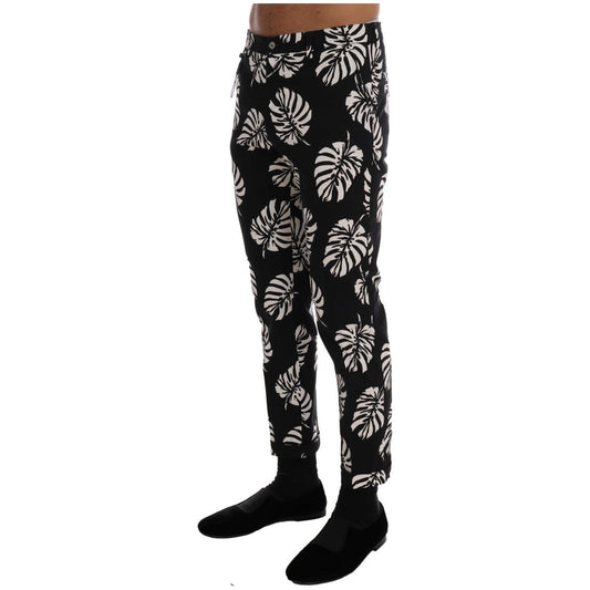 Dolce & Gabbana Slim Fit Leaf Print Ankle Pants Dolce & Gabbana