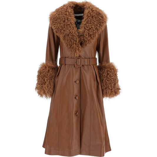 Saks Potts long foxy leather and shearling coat Jackets Saks Potts