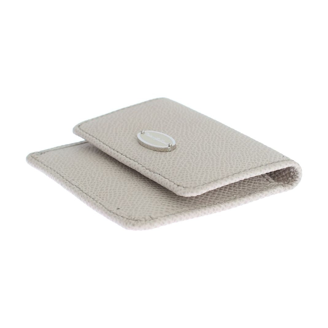 Dolce & Gabbana White Dauphine Leather Case Wallet