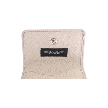 Dolce & Gabbana White Dauphine Leather Case Wallet