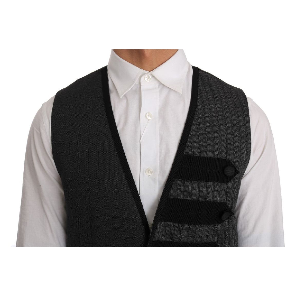 Dolce & Gabbana Elegant Gray Torrero Pattern Formal Vest Dolce & Gabbana