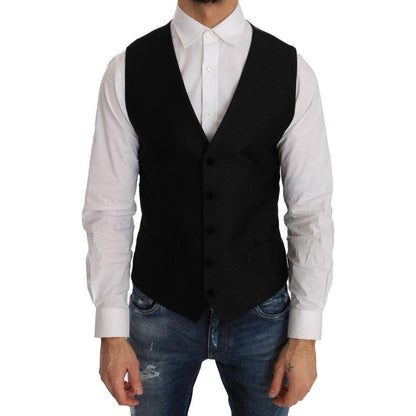 Dolce & Gabbana Black Polka Dot Pattern Vest Dolce & Gabbana