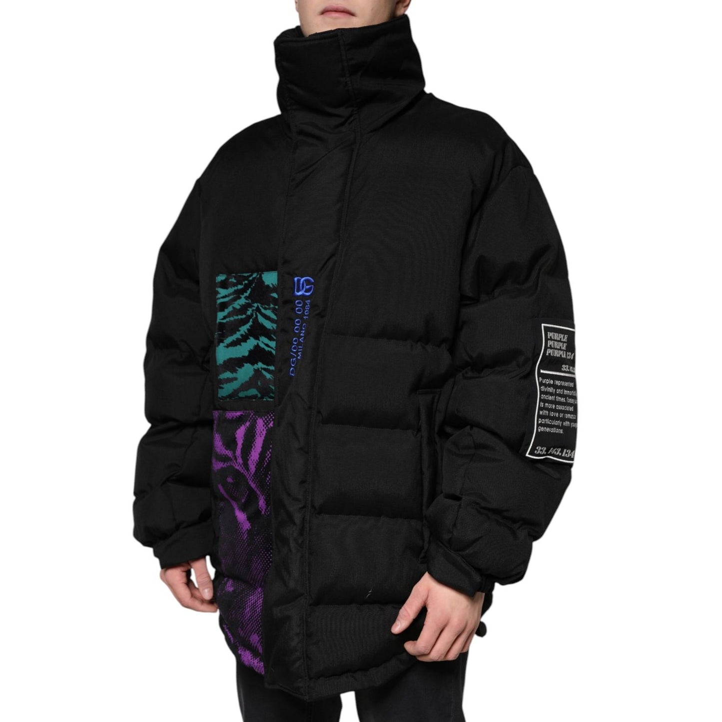 Dolce & Gabbana Black Nylon Puffer Men Full Zip Jacket 1728,67345645728,Black,Clothing,Dolce & Gabbana,IT52 | XL,Jackets & Coats - Clothing,Jackets - Men - Clothing,Material: 84% Nylon 13% Cotton,Men,Men - Clothing,New with tags,Shell Jackets - Jackets &