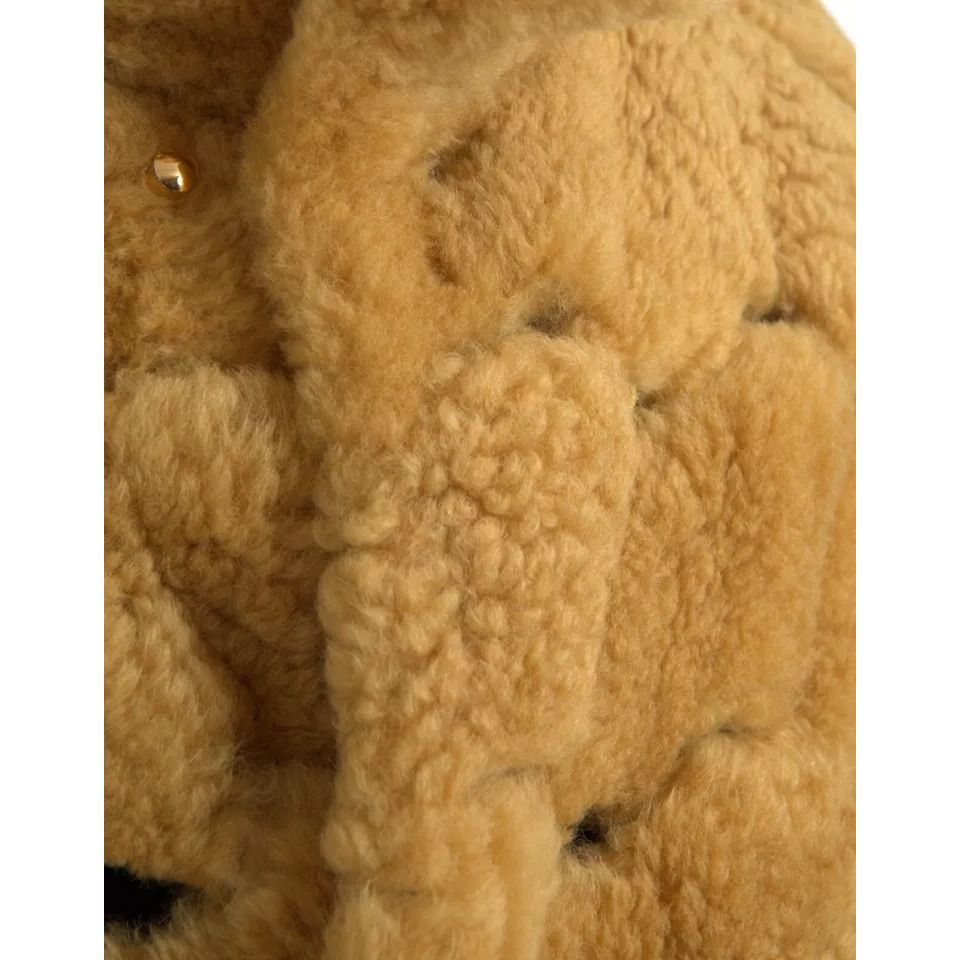 Bottega Veneta Yellow Wool Long Teddy Coat Jacket