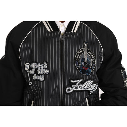 Dolce & Gabbana Black DD58 SG62 Sequined Beaded Jacket Dolce & Gabbana