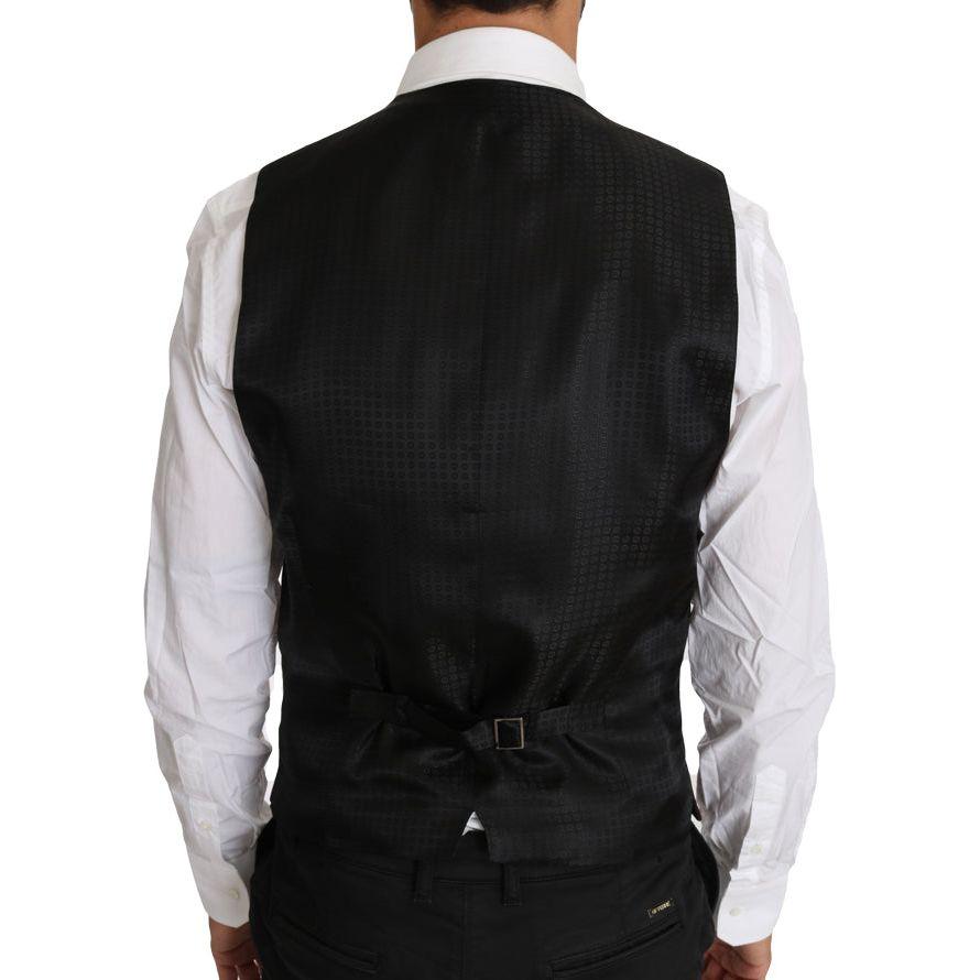 Dolce & Gabbana Purple Pattern Wool Silk Waistcoat Vest Dolce & Gabbana