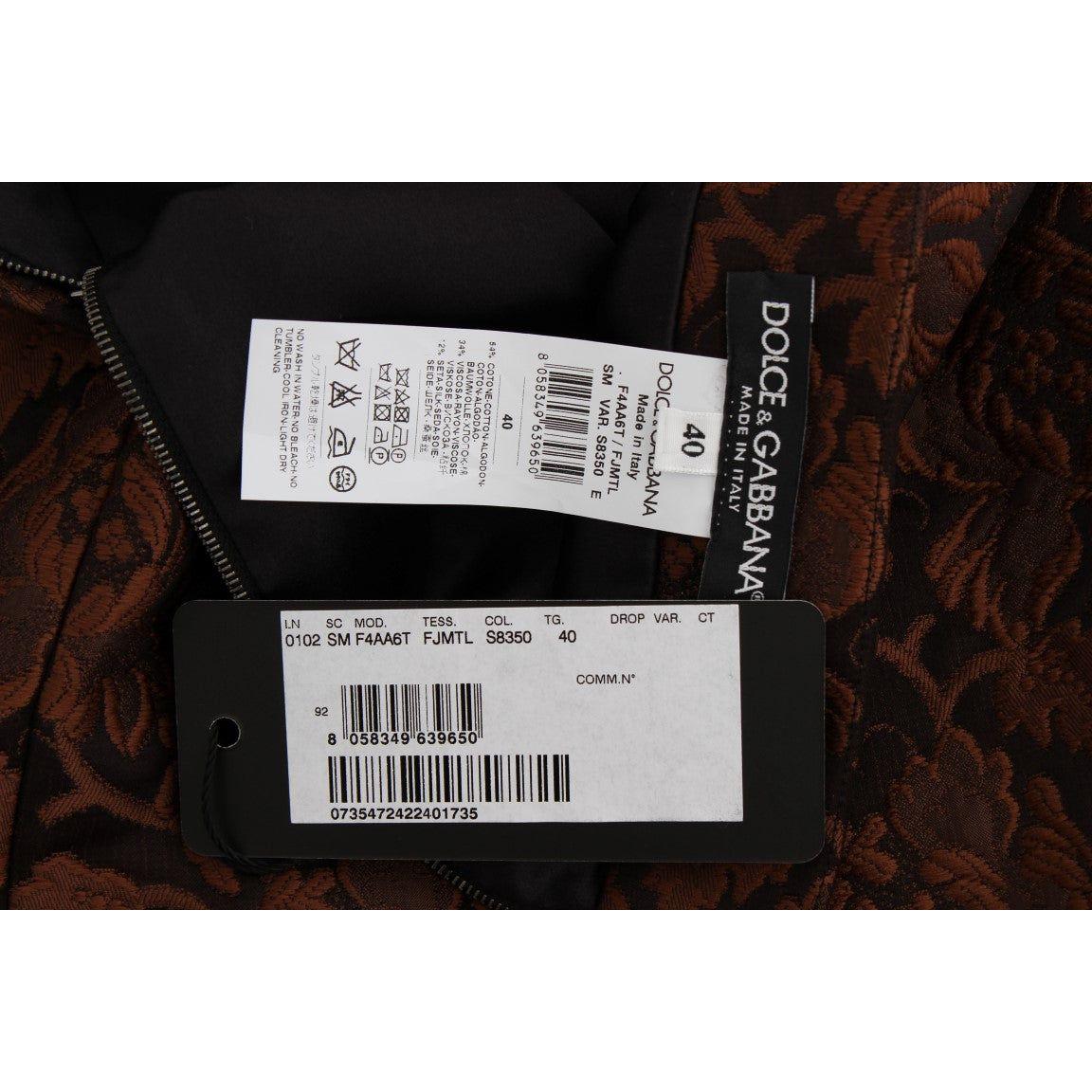 Dolce & Gabbana Brown Floral Brocade Mini Bubble Skirt 12% Silk,1728,34% Rayon,67345645728,Brown,Clothing,Dolce & Gabbana,IT40|S,Material: 54% Cotton,Mini - Skirts - Clothing,New with tags,Skirts - Clothing,Skirts - Women - Clothing,Women,Women - Clothing