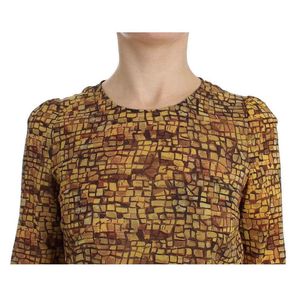 Dolce & Gabbana Sicilian Mosaic Print Silk Blouse Dolce & Gabbana