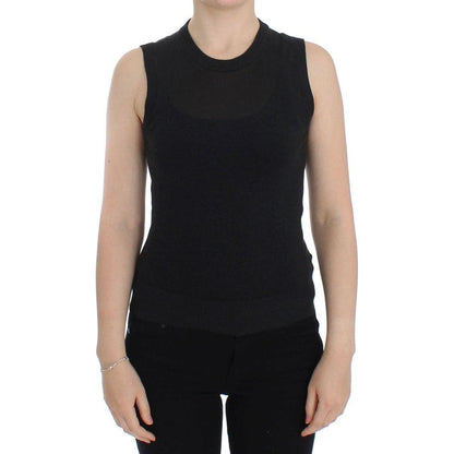 Dolce & Gabbana Black Sleeveless Crewneck Vest Pullover 1728,67345645728,70% Viscose,Black,Clothing,Dolce & Gabbana,IT36|XXS,IT38|XS,Material: 30% Cotton,New with tags,Sleeveless - Sweaters - Clothing,Sweaters - Clothing,Tops & T-Shirts - Women - Clothing