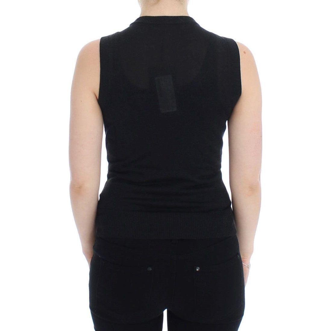 Dolce & Gabbana Black Sleeveless Crewneck Vest Pullover 1728,67345645728,70% Viscose,Black,Clothing,Dolce & Gabbana,IT36|XXS,IT38|XS,Material: 30% Cotton,New with tags,Sleeveless - Sweaters - Clothing,Sweaters - Clothing,Tops & T-Shirts - Women - Clothing