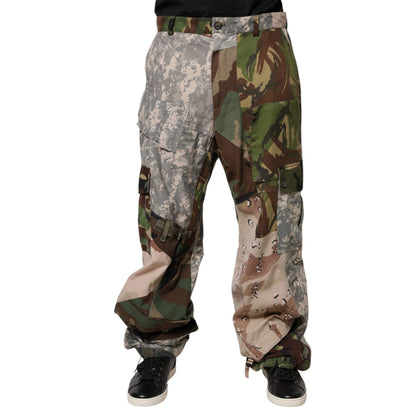 Dolce & Gabbana Multicolor Patchwork Camouflage Cargo Pants 1728,67345645728,Cargo Pants - Pants - Clothing,Clothing,Dolce & Gabbana,IT48 | M,Jeans & Pants - Men - Clothing,Material: 50% Nylon 50% Cotton,Men,Men - Clothing,Multicolor,New with tags,Pants -