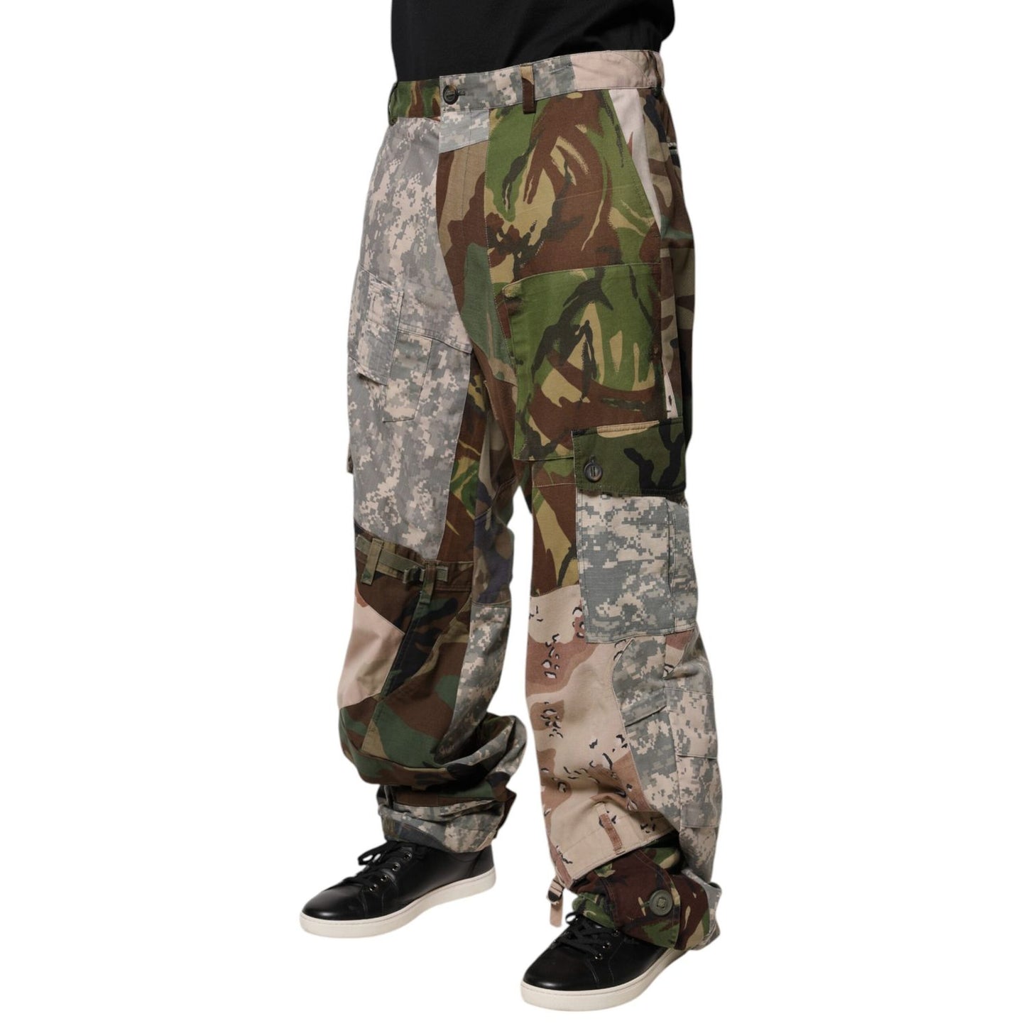 Dolce & Gabbana Multicolor Patchwork Camouflage Cargo Pants 1728,67345645728,Cargo Pants - Pants - Clothing,Clothing,Dolce & Gabbana,IT48 | M,Jeans & Pants - Men - Clothing,Material: 50% Nylon 50% Cotton,Men,Men - Clothing,Multicolor,New with tags,Pants -