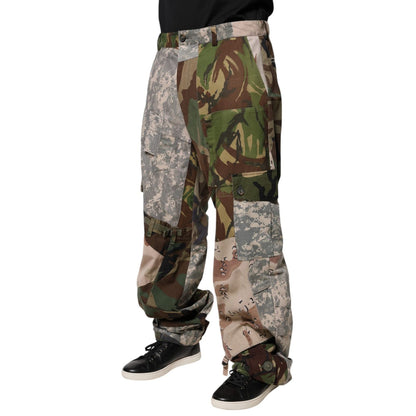 Dolce & Gabbana Multicolor Patchwork Camouflage Cargo Pants 1728,67345645728,Cargo Pants - Pants - Clothing,Clothing,Dolce & Gabbana,IT48 | M,Jeans & Pants - Men - Clothing,Material: 50% Nylon 50% Cotton,Men,Men - Clothing,Multicolor,New with tags,Pants -