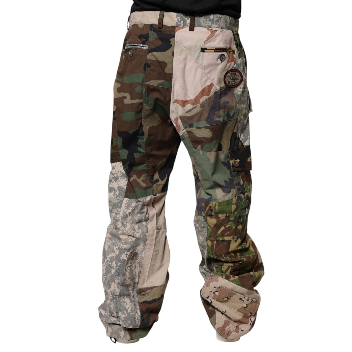 Dolce & Gabbana Multicolor Patchwork Camouflage Cargo Pants 1728,67345645728,Cargo Pants - Pants - Clothing,Clothing,Dolce & Gabbana,IT48 | M,Jeans & Pants - Men - Clothing,Material: 50% Nylon 50% Cotton,Men,Men - Clothing,Multicolor,New with tags,Pants -
