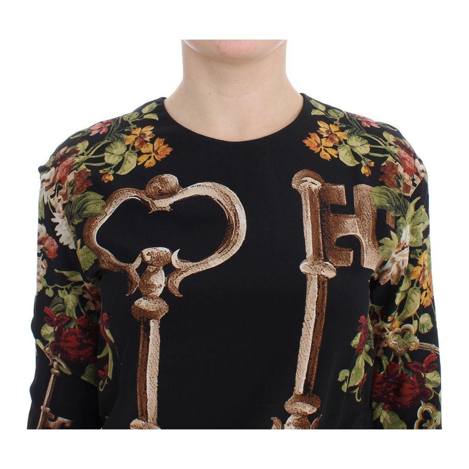 Dolce & Gabbana Elegant Medieval Print Silk Blouse Dolce & Gabbana