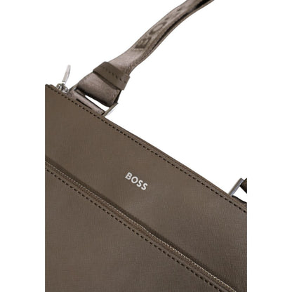 Hugo Boss Bicolor Leather Messenger Bag