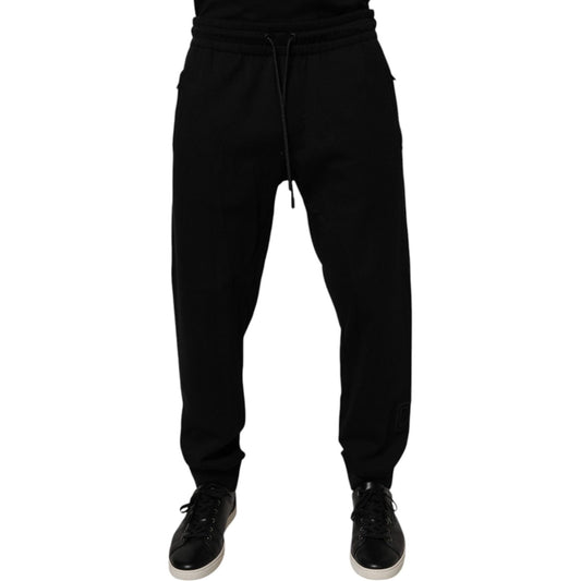 Dolce & Gabbana Black Cotton Jogger Jogging Pants 1728,67345645728,Athletic Pants - Pants - Clothing,Black,Clothing,Dolce & Gabbana,IT52 | XL,Jeans & Pants - Men - Clothing,Material: 100% Cotton,Men,Men - Clothing,Pants - Clothing,Preowned / Defect