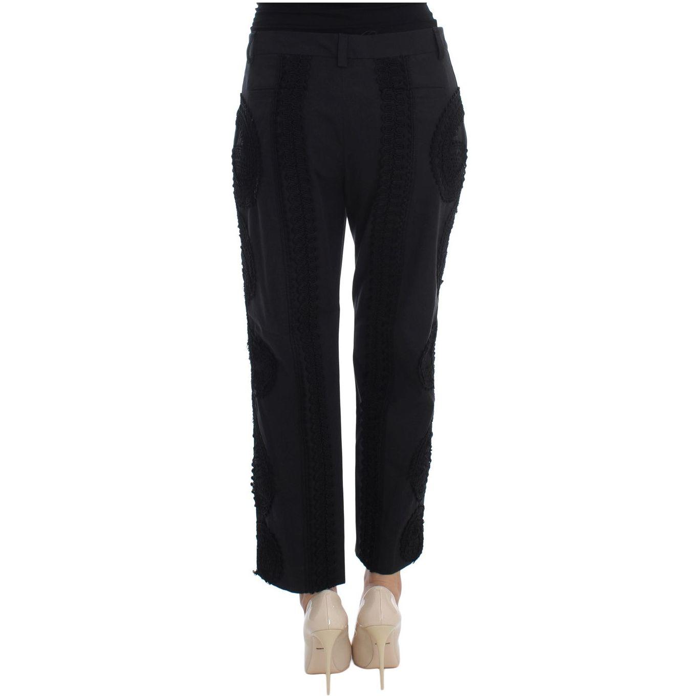 Dolce & Gabbana Elegant Black Torero Capri Pants Dolce & Gabbana